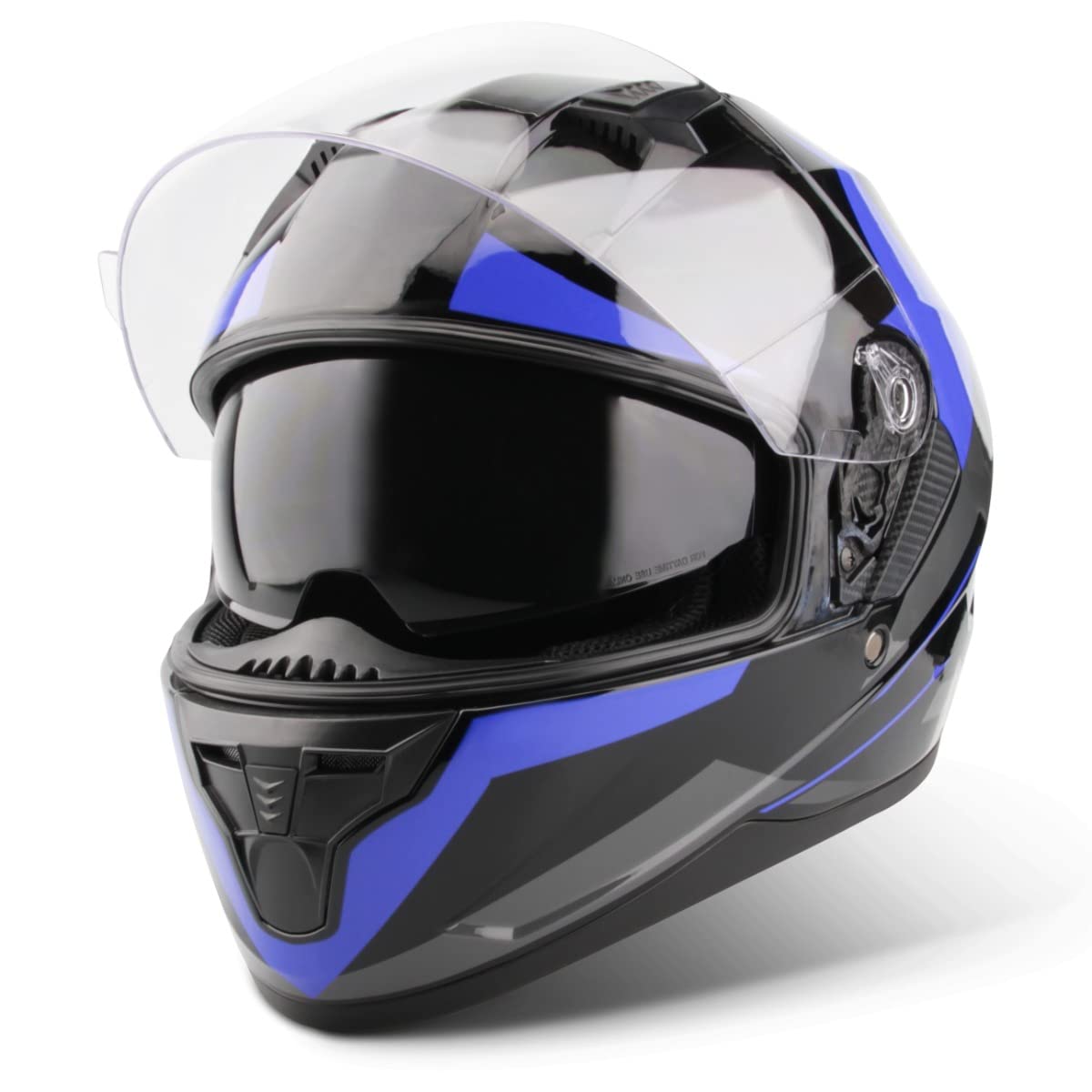 VINZ Becket Integralhelm mit Sonnenblende ECE 22.06 | Motorrad Helm Vollvisierhelm Mopedhelm | Motorradhelm Full-Face Helme | In Gr. XS-XXL – Blau von Vinz