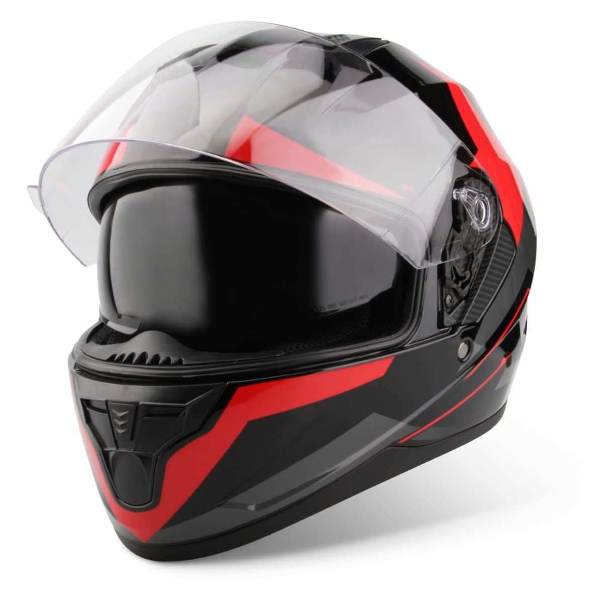 VINZ Becket Integralhelm mit Sonnenblende ECE 22.06 | Motorrad Helm Vollvisierhelm Mopedhelm | Motorradhelm Full-Face Helme | In Gr. XS-XXL – Rot von Vinz