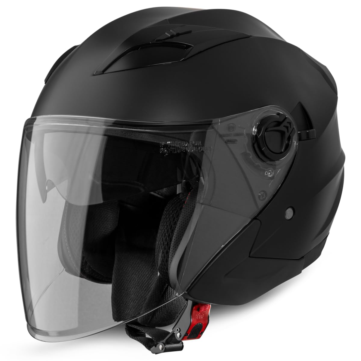 VINZ Calobra Jethelm mit Sonnenblende und Visier | Roller Helm Motorradhelm | ECE 22.06 Zertifiziert | in Gr. XS-XXL - Mattschwarz von Vinz