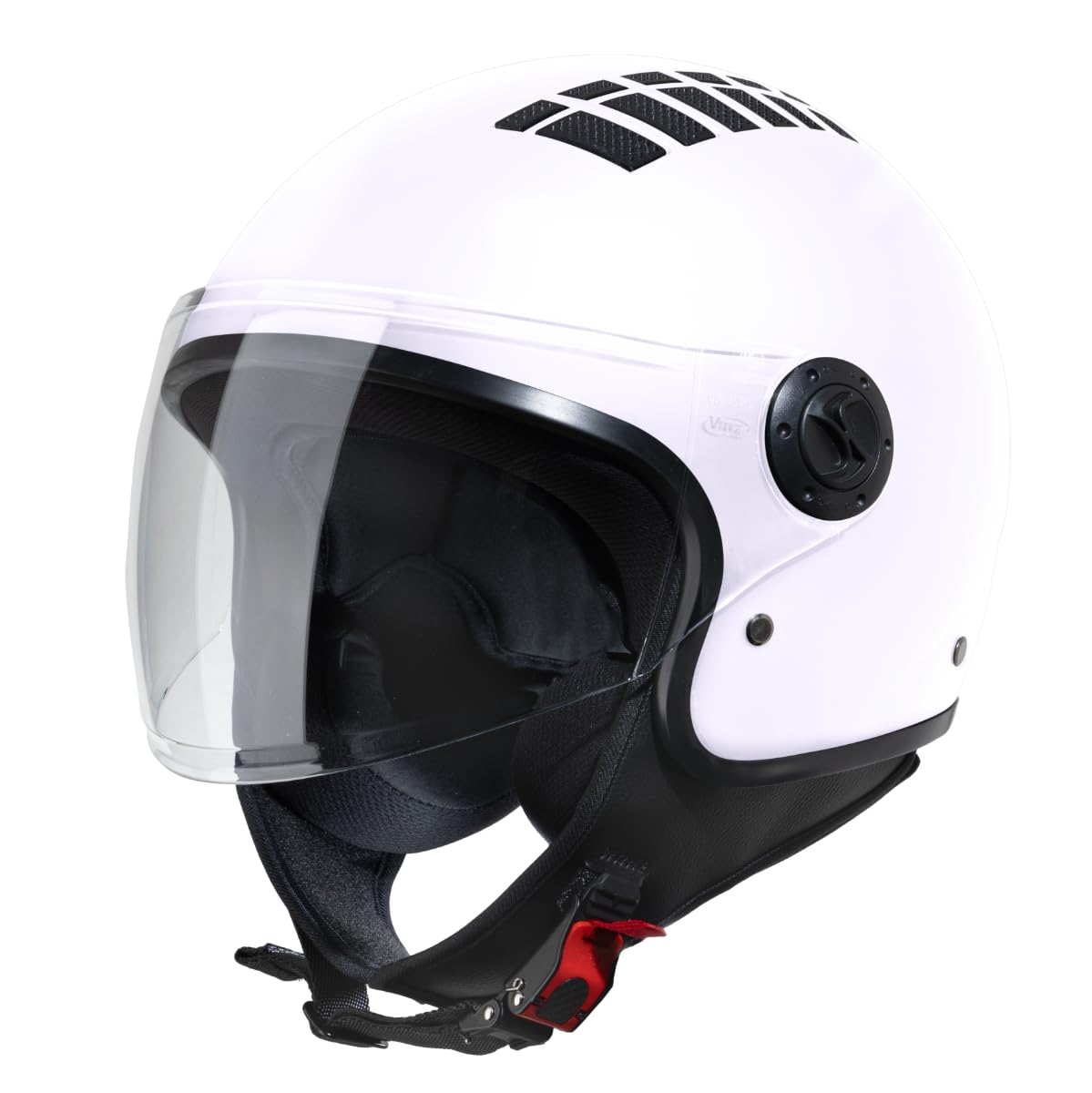 VINZ Como Jethelm mit Visier ECE 22.06 Zertifiziert | Roller Helm Mopedhelm Ideal Für Motoroller & Vespa | Herren und Damen | Komfortabler Motorradhelm XS-XL | Weiß von Vinz