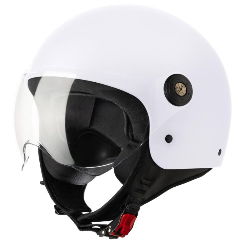 VINZ Duoro Roller Helm Jet Helm Mopedhelm Herren und Damen | in Gr. XS-XXL | Jethelm mit Visier | ECE 22.06 Zertifiziert | Motorradhelm | Erhältlich Weiß von Vinz