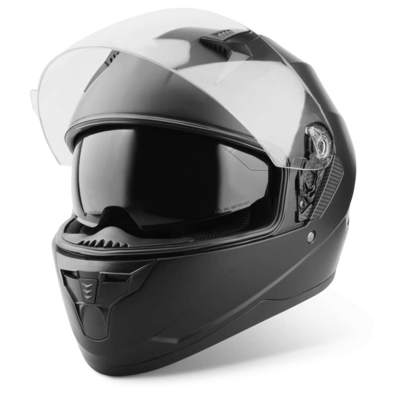 VINZ Kennet Integralhelm mit Sonnenblende | Motorrad Helm Vollvisierhelm Mopedhelm ECE 22.06 | Motorradhelm Full-Face Helme | für Damen & Herren | In Gr. XS-XXL - Matt Schwarz von Vinz