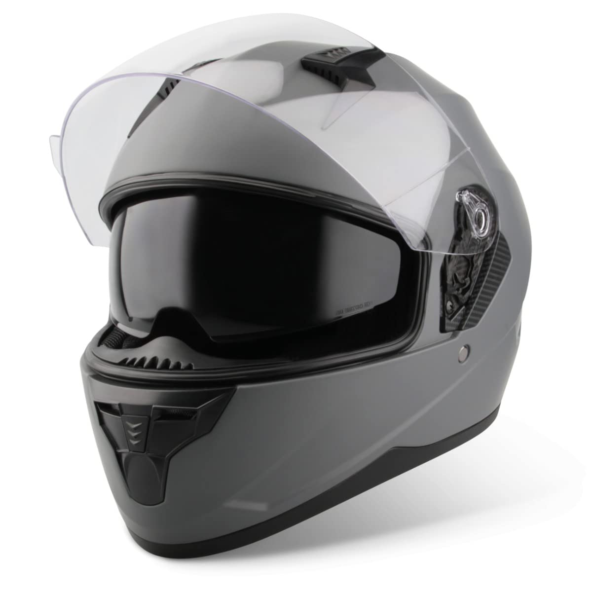 VINZ Kennet Integralhelm mit Sonnenblende | Motorrad Helm Vollvisierhelm Mopedhelm ECE 22.06 | Motorradhelm Full-Face Helme | für Damen & Herren | In Gr. XS-XXL - Titanium von Vinz