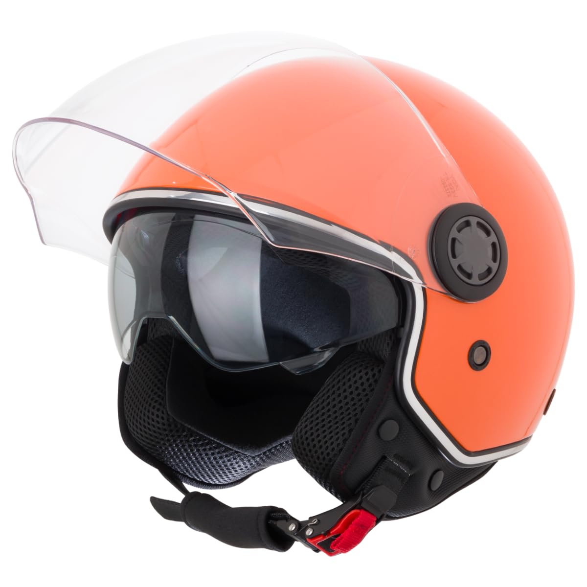 VINZ Pavia Jethelm mit Doppelvisier | Roller Helm Fashionhelm | In Gr. XS-XXL | Jet Helm mit Sonnenblende | ECE 22.06 Zertifiziert | Motorradhelm mit Visier - Orange von Vinz