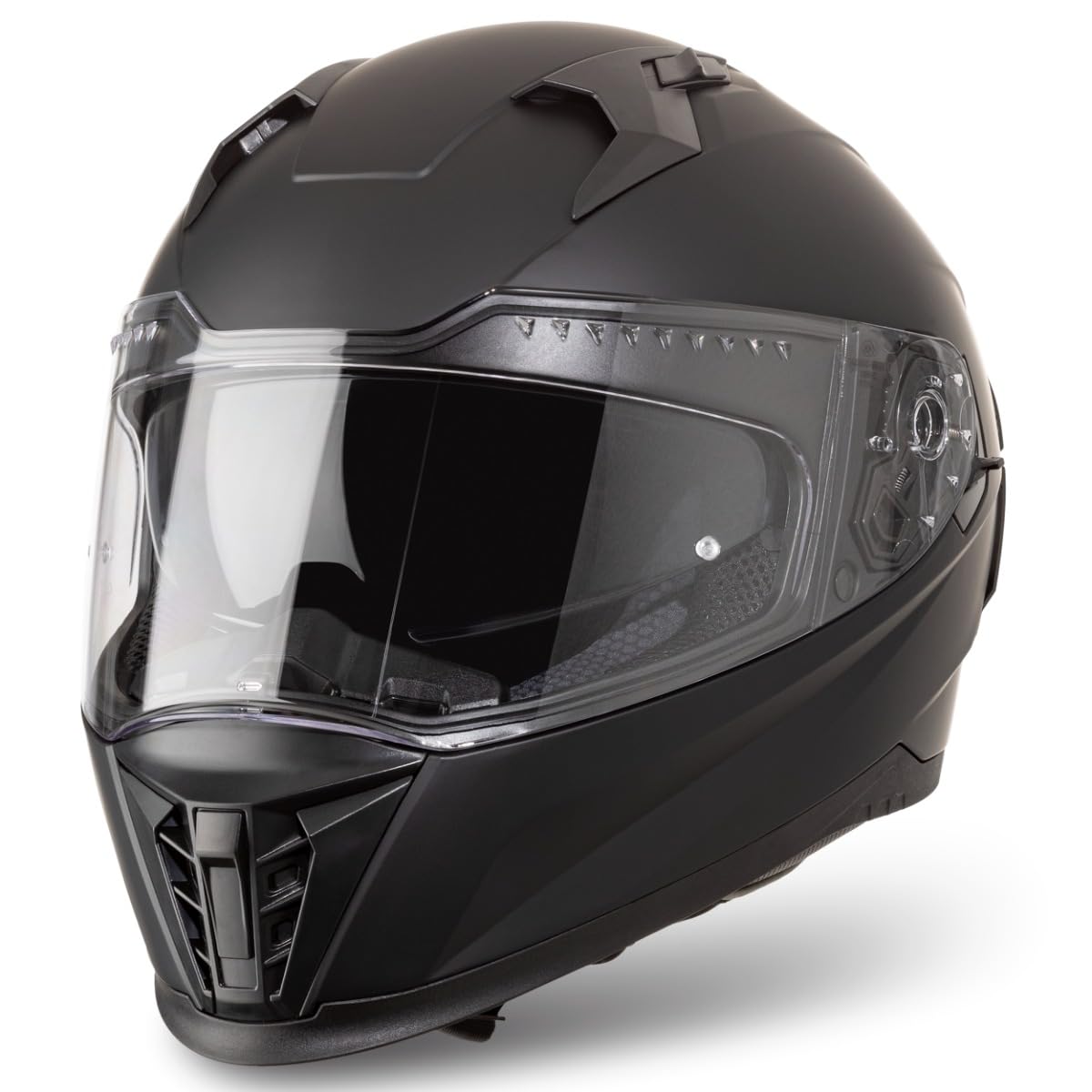 VINZ Perez Integralhelm mit Sonnenblende | Motorradhelm Full-Face Helme | Motorrad Helm Vollvisierhelm Mopedhelm ECE 22.06 | für Damen & Herren | In Gr. XS-XXL - Matt Schwarz von Vinz