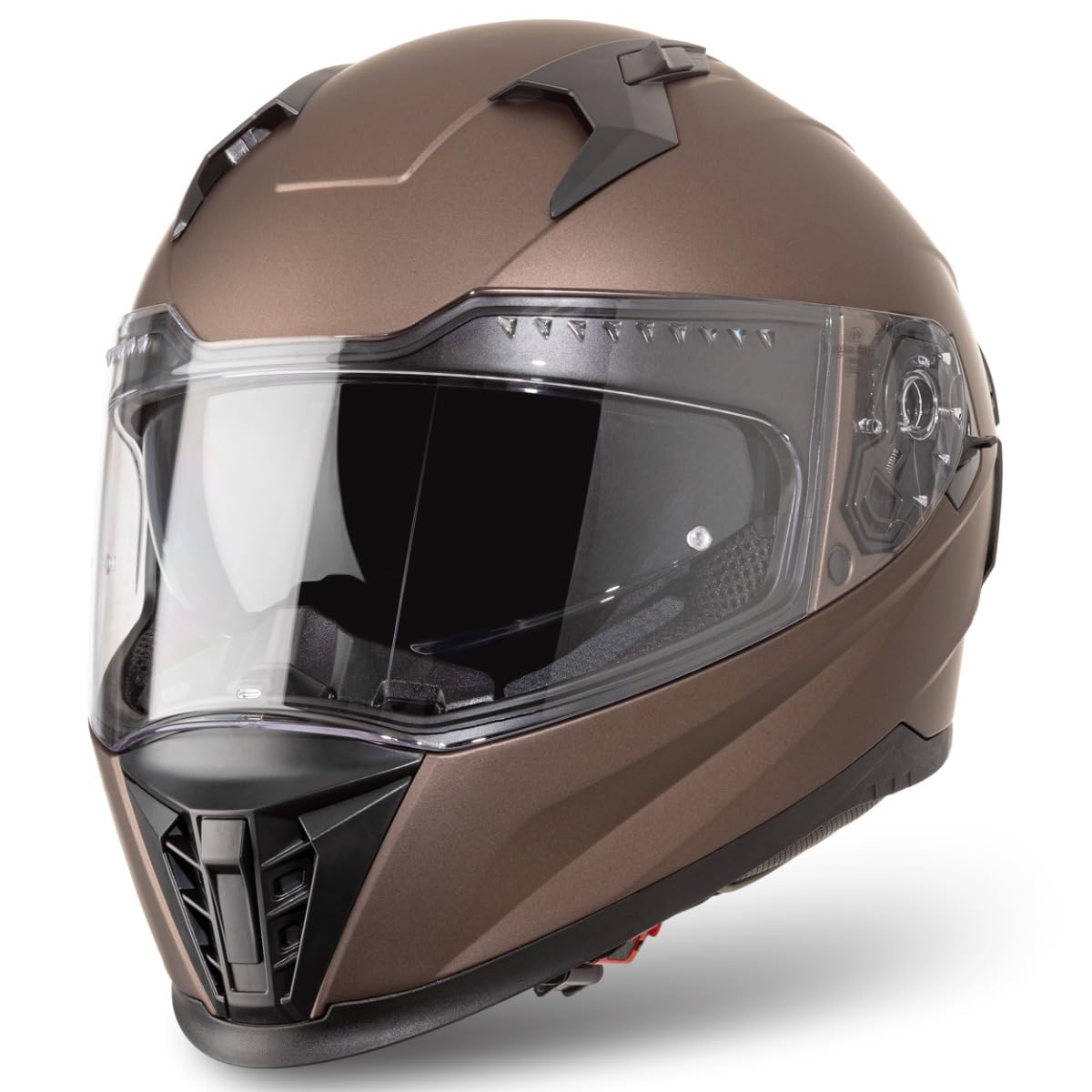 VINZ Perez Integralhelm mit Sonnenblende | Motorradhelm Full-Face Helme | Motorrad Helm Vollvisierhelm Mopedhelm ECE 22.06 | für Damen & Herren | In Gr. XS-XXL - Metallic Brown von Vinz