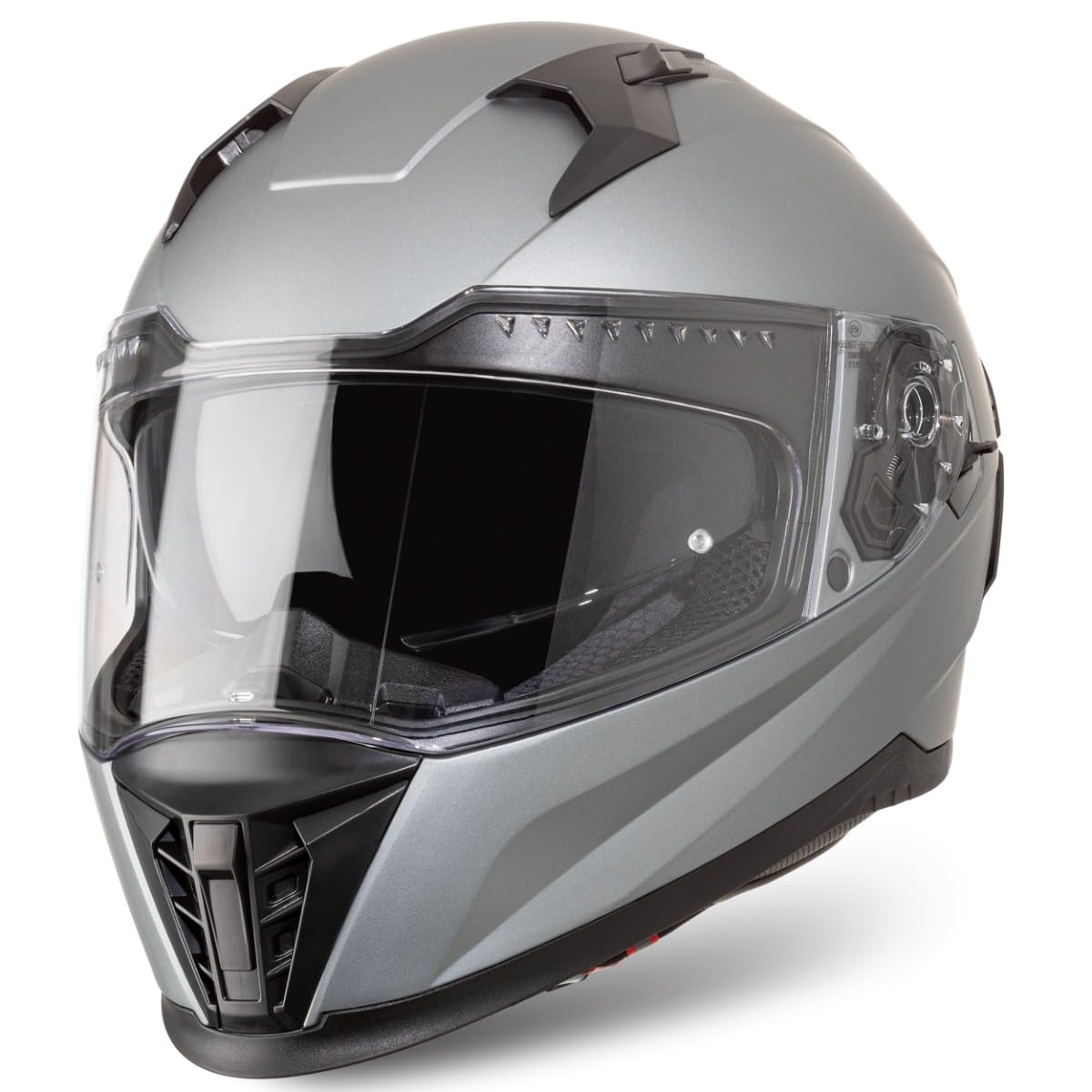 VINZ Perez Integralhelm mit Sonnenblende | Motorradhelm Full-Face Helme | Motorrad Helm Vollvisierhelm Mopedhelm ECE 22.06 | für Damen & Herren | In Gr. XS-XXL - Metallic Grey von Vinz