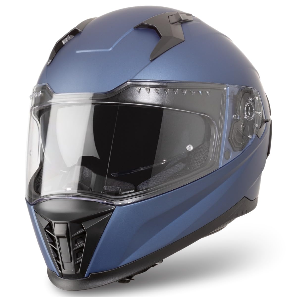 VINZ Perez Integralhelm mit Sonnenblende | Motorradhelm Full-Face Helme | Motorrad Helm Vollvisierhelm Mopedhelm ECE 22.06 | für Damen & Herren | In Gr. XS-XXL - Metallic Blue von Vinz