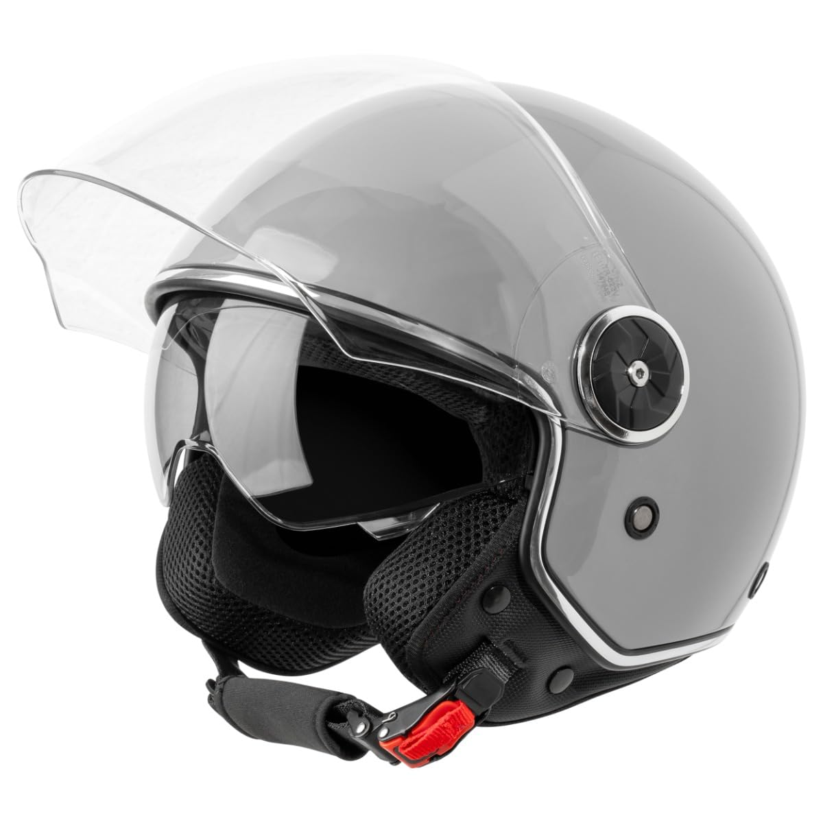 VINZ Tobia Jethelm mit Doppelvisier | Roller Helm Fashionhelm | In Gr. XS-XXL | Jet Helm mit Sonnenblende | ECE 22.06 Zertifiziert | Motorradhelm mit Visier - Grau von Vinz