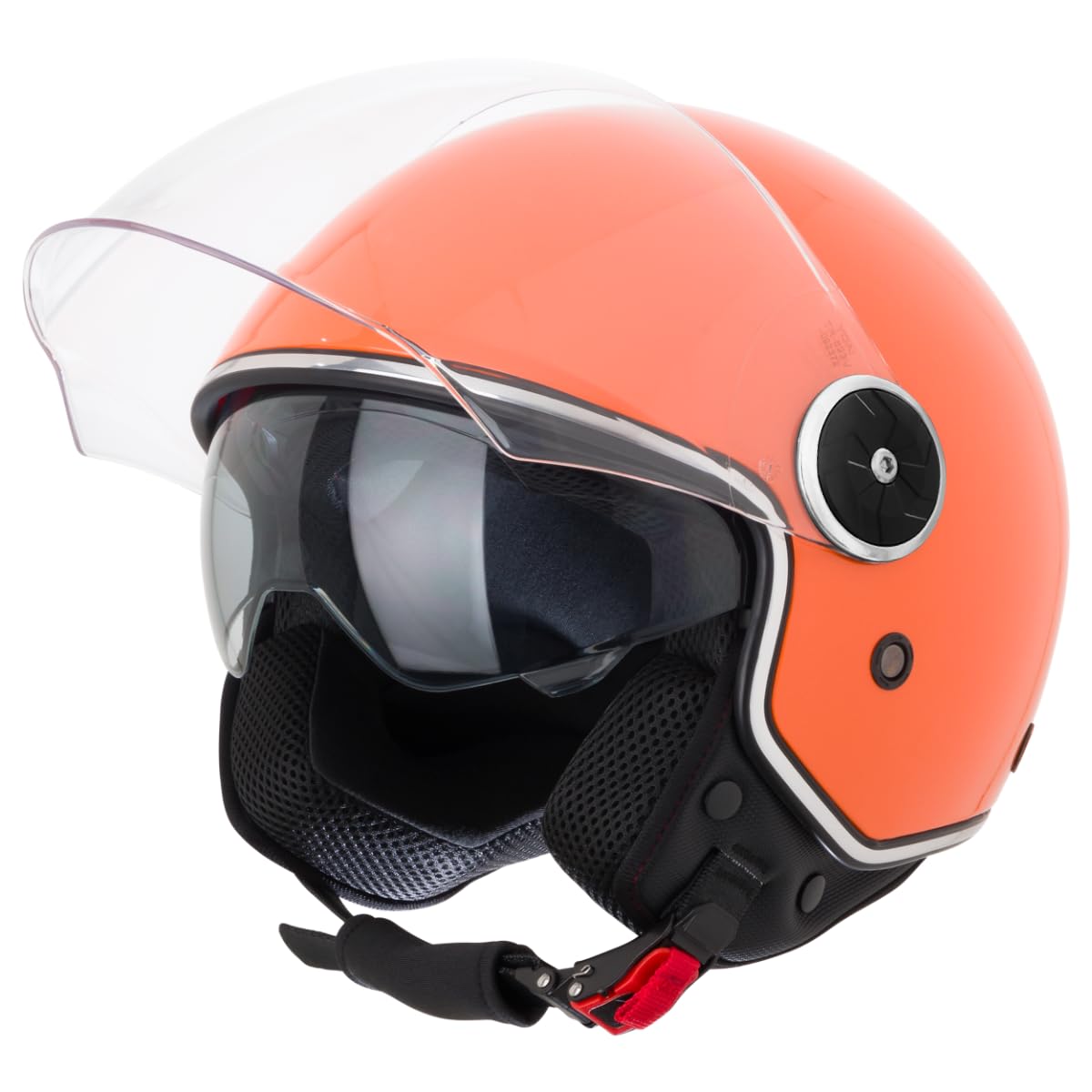 VINZ Tobia Jethelm mit Doppelvisier | Roller Helm Fashionhelm | In Gr. XS-XXL | Jet Helm mit Sonnenblende | ECE 22.06 Zertifiziert | Motorradhelm mit Visier - Orange von Vinz