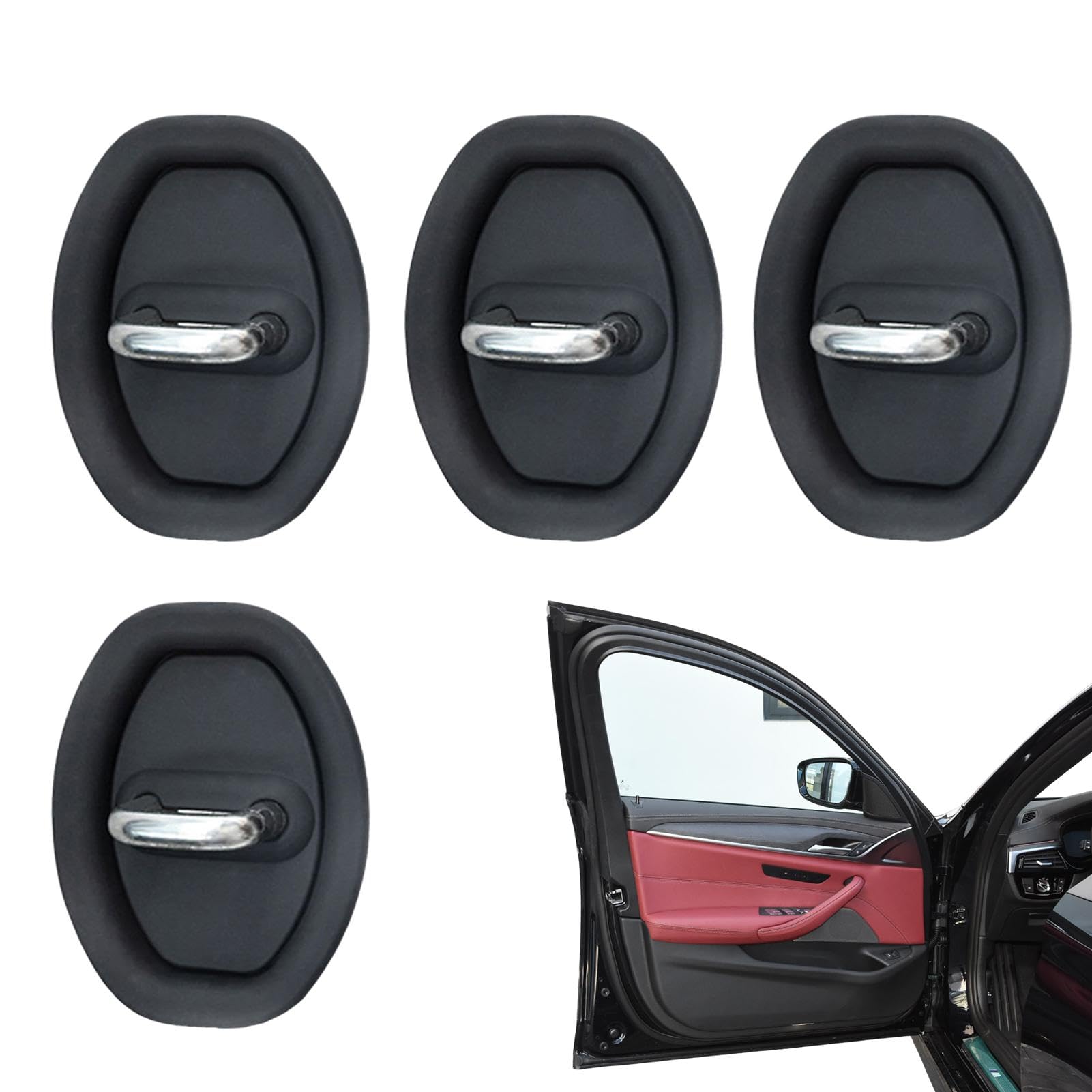 4 Silikon-Türriegel-Schutzhüllen für Autotürschlösser | Auto-Silikon-Türverriegelungs-Schutzabdeckung, geräuschlose Stoßdämpfung, Fahrzeugtüren, Schlösser, Schutzstopper-Set, Autozubehör von Virtcooy