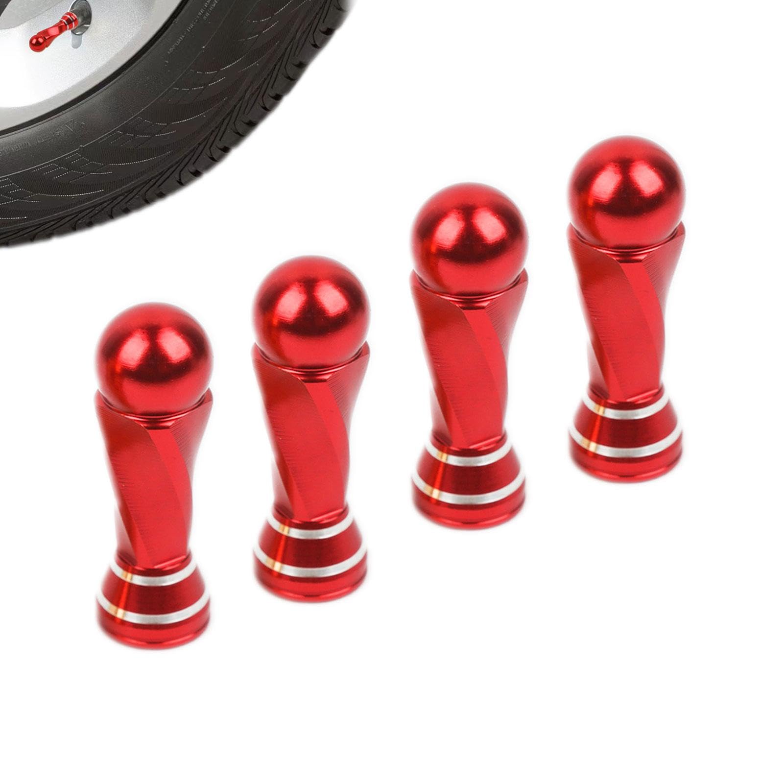 4X Fußball-Trophäen-Design-Legierungs-Reifenventilkappen-Set | Auto-Reifenventil-Staubkappen, Leichtmetallrad-Reifen-Ventilabdeckung, staubdicht für Automobile, 4 Stück Auto-Trophäen-Ventilkappe von Virtcooy