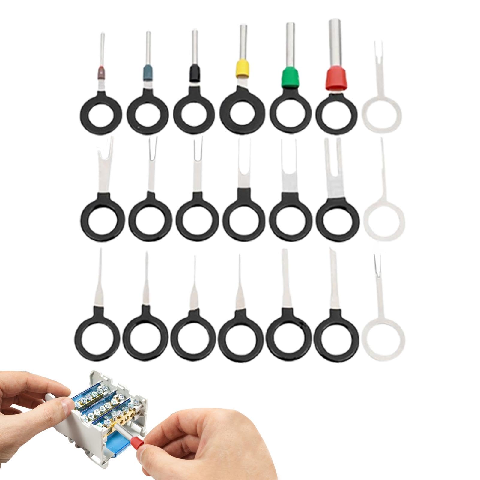 Visiblurry Entpinnungswerkzeug, Terminal-Auswerfer-Kit, Pin-Extraktor-Klemmen-Entriegelungswerkzeug-Set, 70-teiliges Nadel-Retraktor-Set mit Schutzhülle für die meisten Anschlussklemmen von Visiblurry