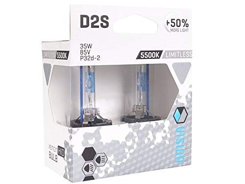 VISION D2S 5500K 85V 35W P32d-2 +50% limitless white, x2 von Vision