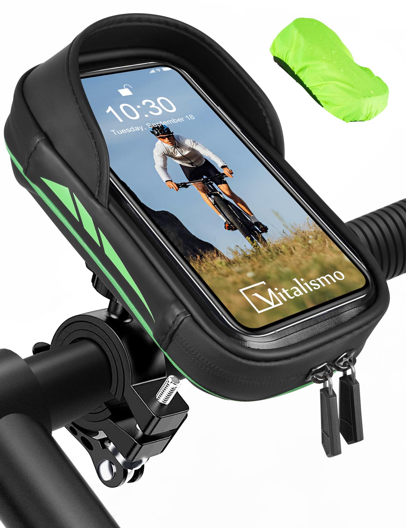 Vitalismo Wasserdicht Handyhalterung Fahrrad Lenkertasche 360°Drehbarem Motorrad Handyhalter für 4.7-6.5 Zoll Smartphone mit Regenhaube Handy Halterung Lenker Tasche Fahrradtasche Handytasche Vitalismo Wasserdicht Handyhalterung Fahrrad Lenkertasche 360°Drehbarem Motorrad Handyhalter für 4.7-6.5 Zoll Smartphone mit Regenhaube Handy Halterung Lenker Tasche Fahrradtasche Handytasche von Vitalismo