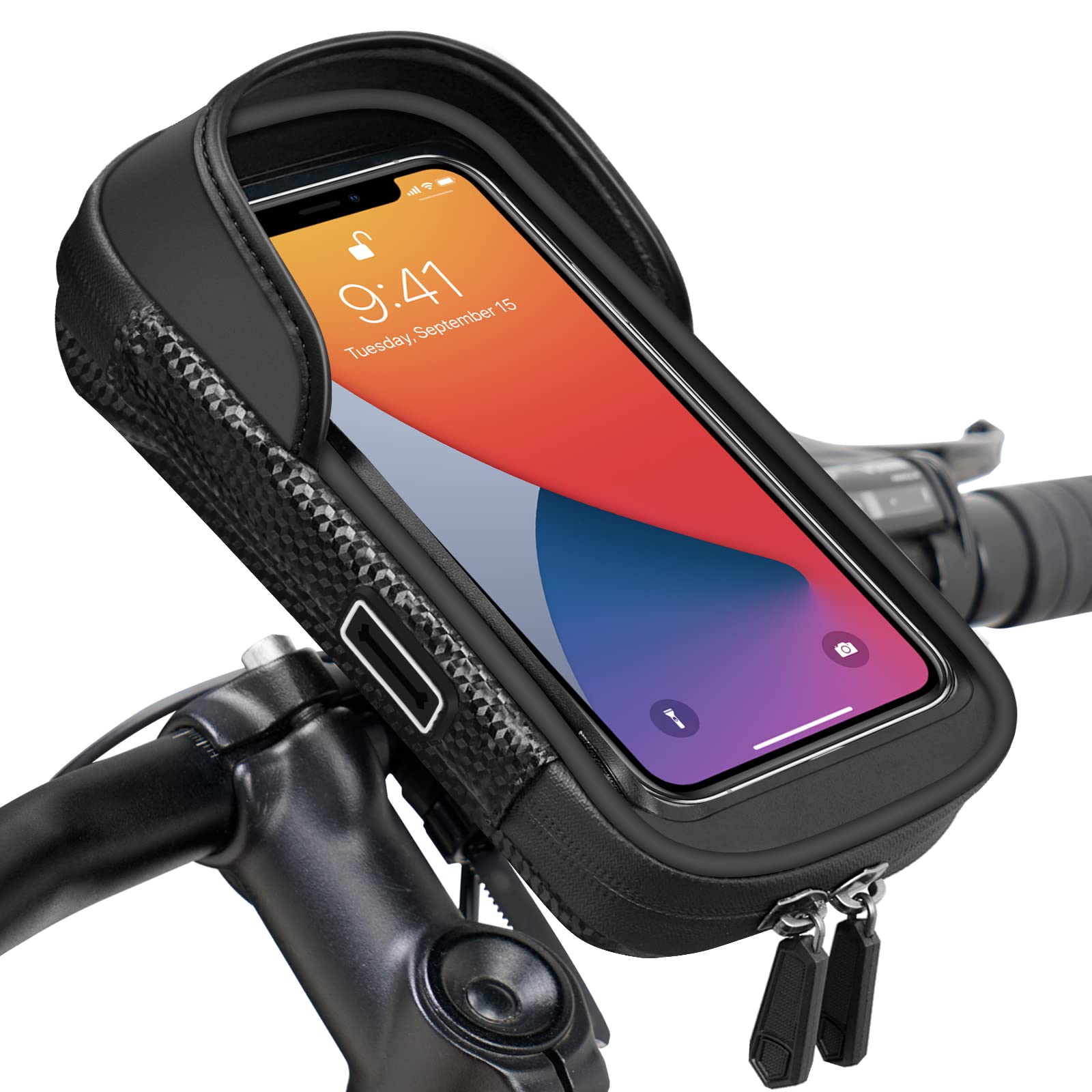 Vitalismo Wasserdicht Handyhalterung Handyhalter Fahrrad Lenkertasche 360°Drehbarem Fahrradhalterung Handy Halterung Halter Fahrradlenker Tasche Fahrradtasche mit Regenhaube für 7 Zoll Smartphone GPS von Vitalismo