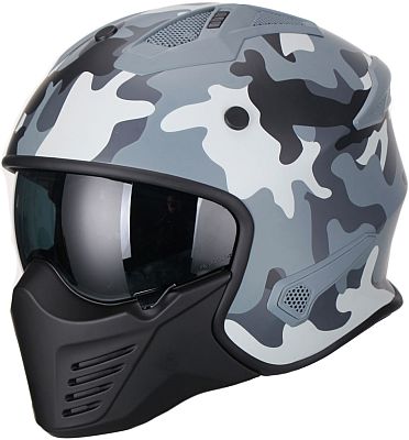 Vito Bruzano Camo, Modularhelm - Matt Schwarz/Grau - XS von Vito