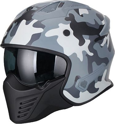 Vito Bruzano Camo, Modularhelm - Schwarz/Grau/Weiß - S von Vito