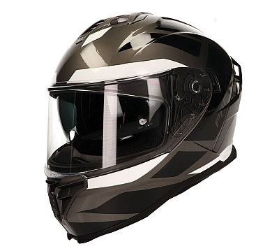 Vito Presto, Integralhelm - Grau/Schwarz/Weiß - M von Vito