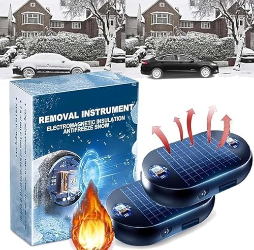 Vitrywei Solar Electromagnetic Molecular Interference Freeze and Snow Remover,Antifreeze Snow Removal Instrument,Anti-Freeze Electromagnetic Car Snow Removal Device,Car Defroster (2 pcs) von Vitrywei