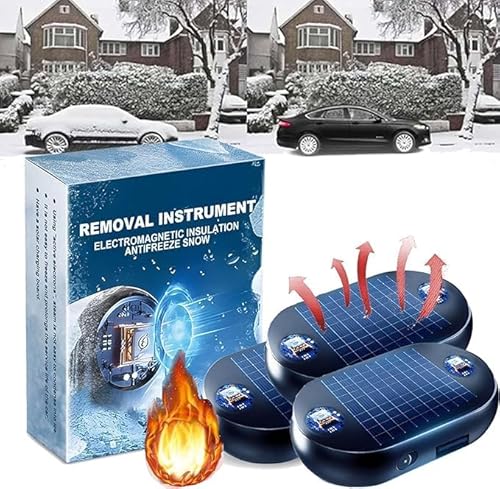 Vitrywei Solar Electromagnetic Molecular Interference Freeze and Snow Remover,Antifreeze Snow Removal Instrument,Anti-Freeze Electromagnetic Car Snow Removal Device,Car Defroster (3 pcs) von Vitrywei