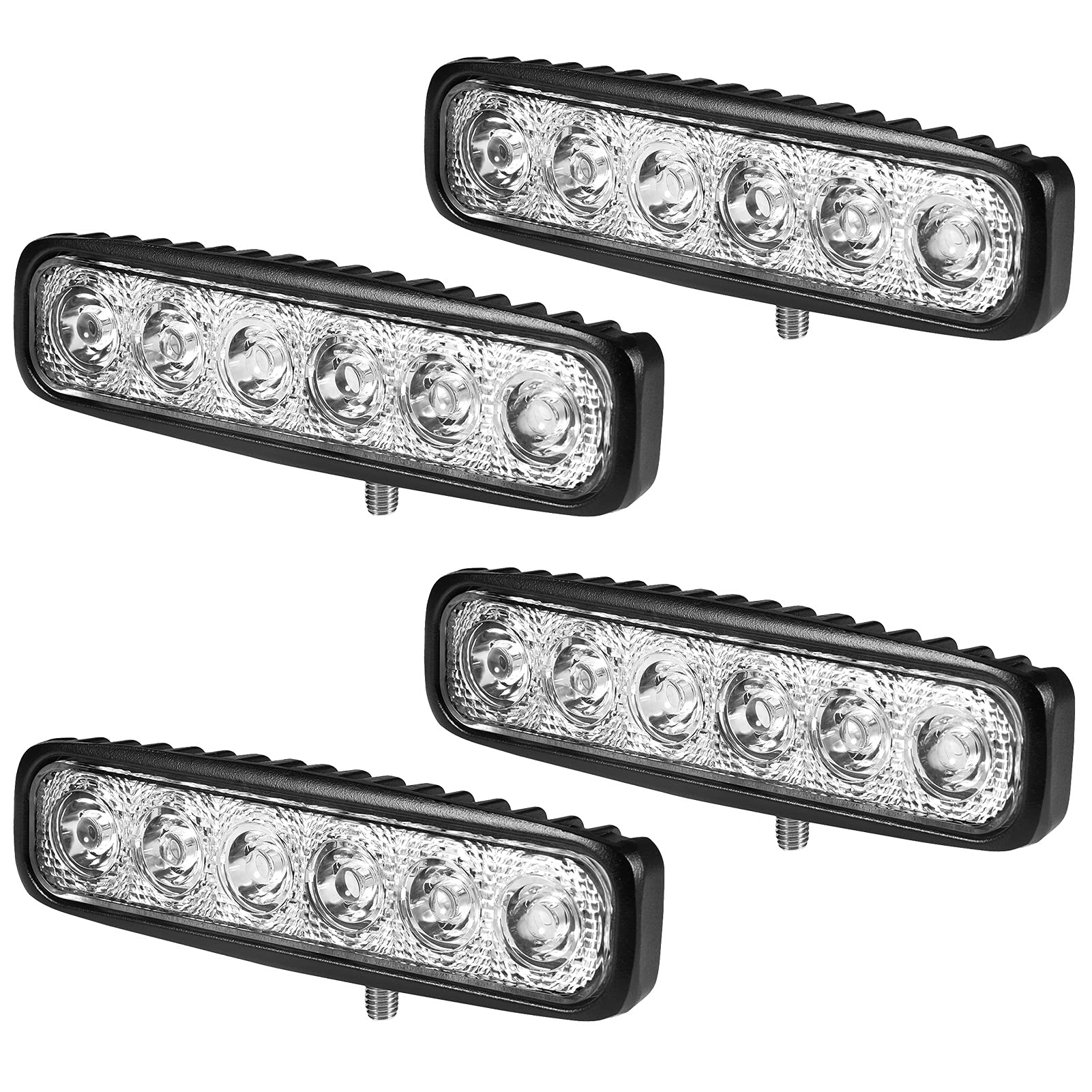 Viugreum 4 Pack 18w Led Arbeitsscheinwerfer, Rückfahrscheinwerfer Led 12V 24V, IP67 Wasserdicht für SUV, UTV, Kaltweiß (6500K) von Viugreum