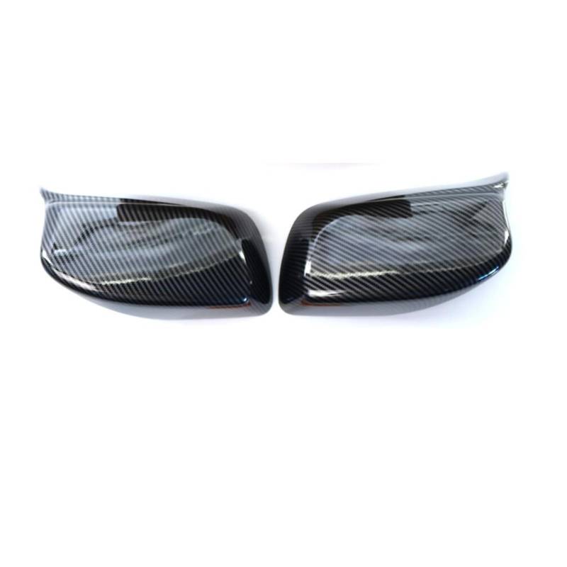 Viviance 1 Paar Auto Rückansicht Seitenmaterial ABS Spiegelabdeckung Trim kompatibel mit BMW 5er E60 E61 E63 E64 2004-2008 520i 525i 528i 528xi 530i - Carbon-Muster-Optik von Viviance