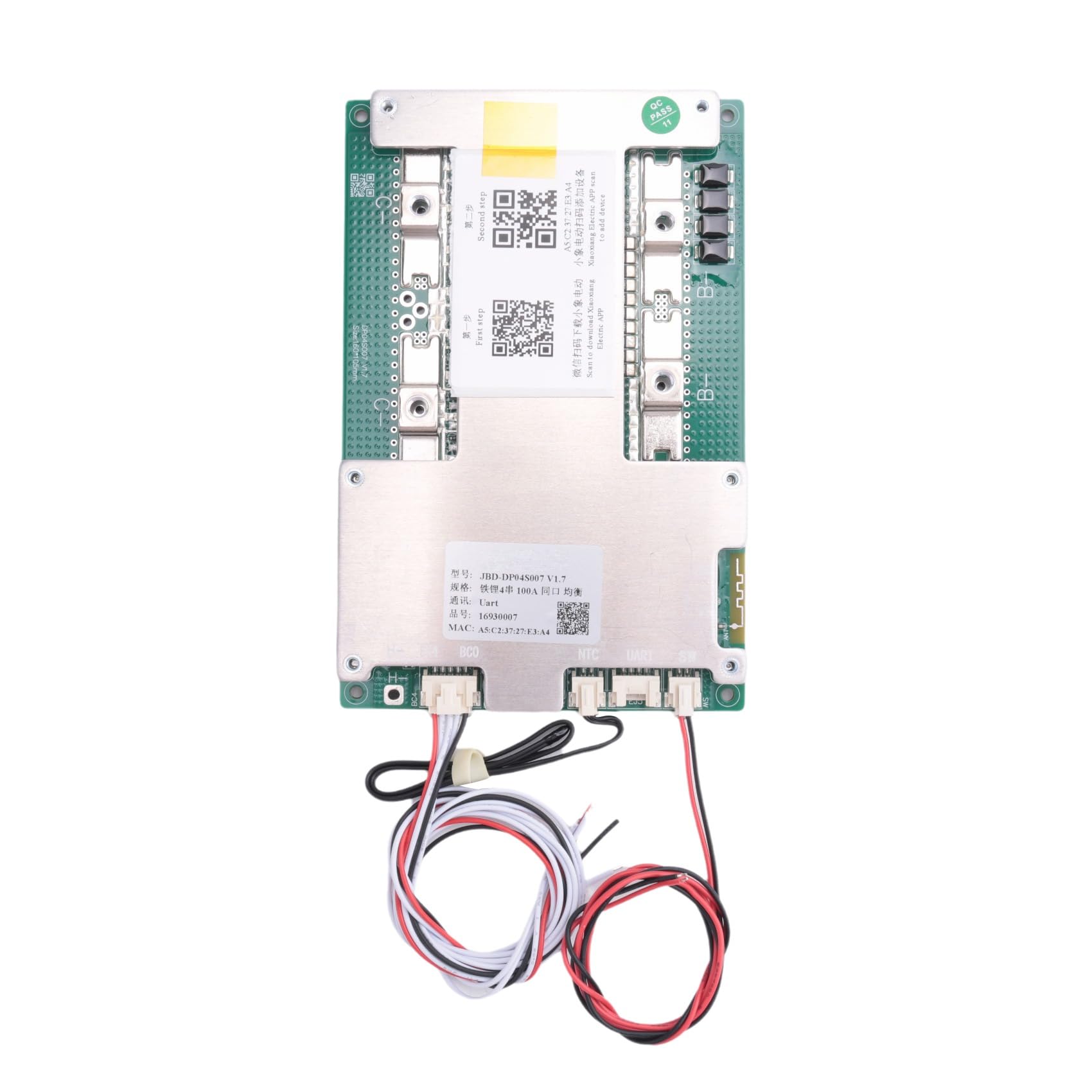 Vklopdsh BMS Smart 4S Li-Ion 12V 100A Auto-Starterleistung Li-Ion Lithium-Batterie-Schutzplatine Eingebautes BT UART von Vklopdsh