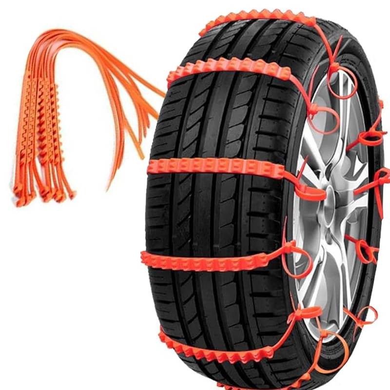 Voarge 10 Stücke Auto Schneeketten Schnee Reifen Kette, Universal Reifenketten,Reusable Anti Snow Chains, für winterliche Fahrten auf schlammigen Straßen, gilt für Pkw, SUV, Pickup, Lkw von Voarge