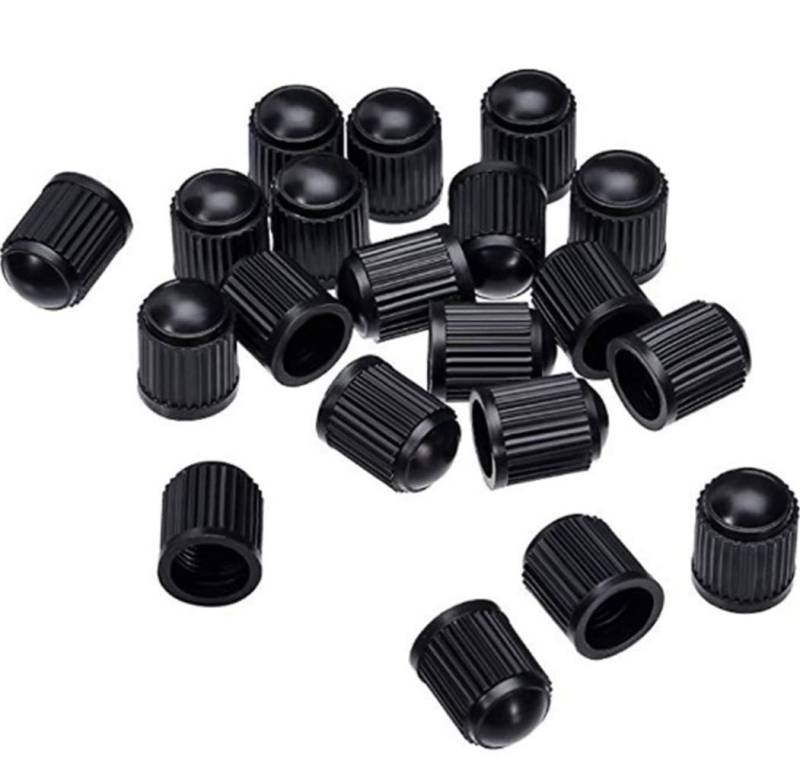 Voarge 40 Pacchi Plastica Tappi Valvole Pneumatici Tappini Coprivalvola Valve Caps Con Guarnizione Coperture Valvole Universali Ricambio per Auto, Biciclette, Camion, Motocicli(Nero) von Voarge