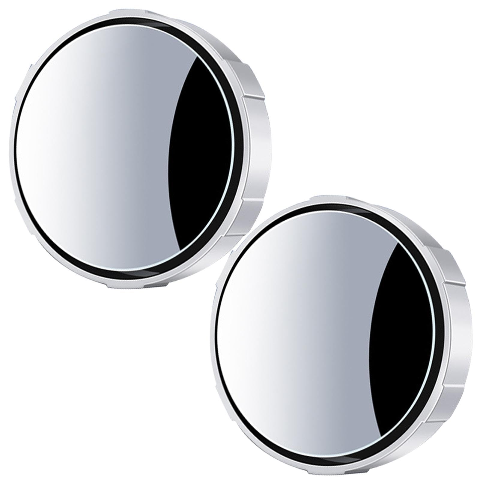 Voihamy Rückspiegel für toten Winkel, seitlicher Rückspiegel,360 Grad verstellbarer Blindspot-Spiegel mit Saugnapf - 2-teiliges Mehrzweck-Automobilzubehör, runder Seitenspiegel für Reisen und Pendeln von Voihamy