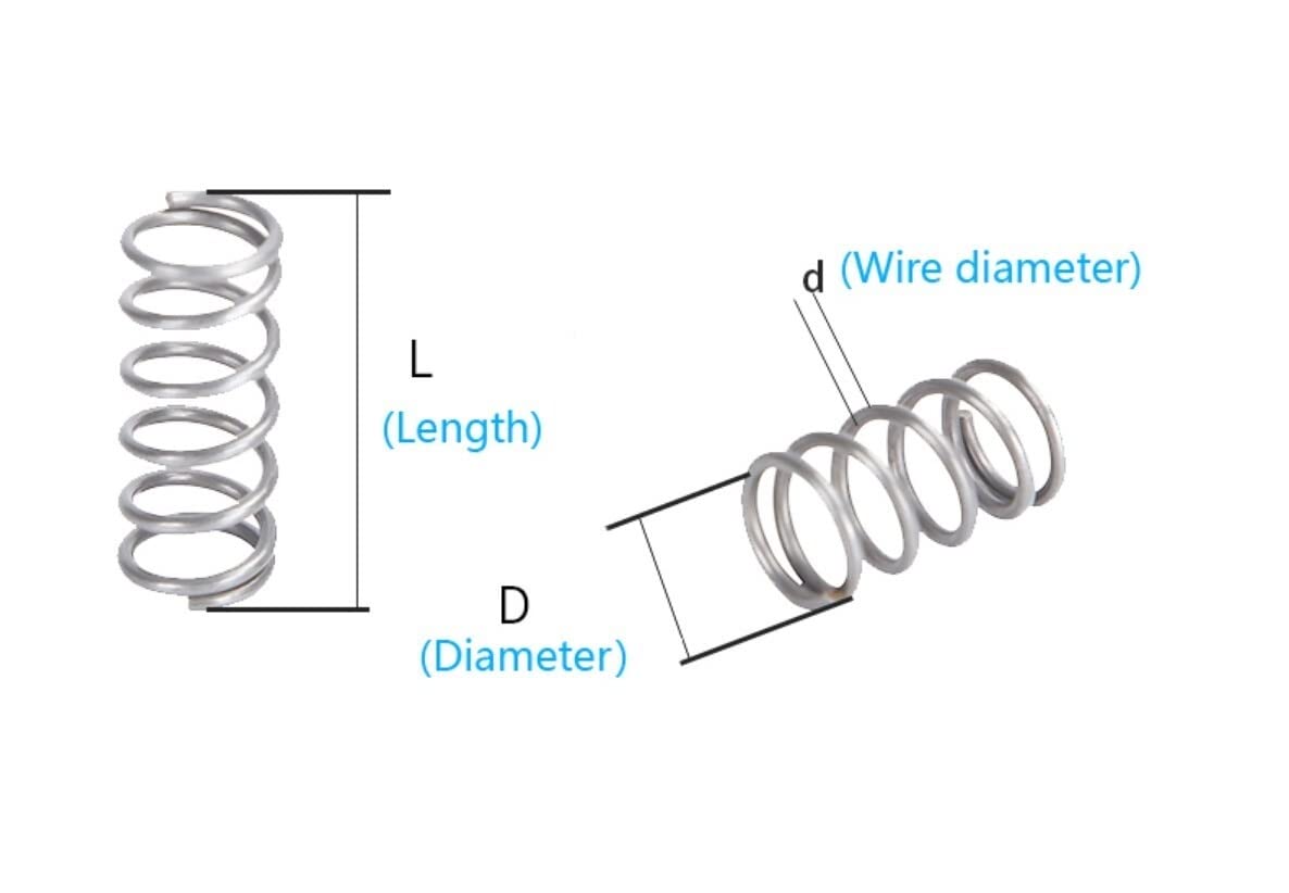 10 Stück Drahtdurchmesser 1,0 mm Edelstahl Druckfeder Außendurchmesser 12/13/14/15 mm Länge 10–50 mm(40mm,15mm-01) von Voirrow