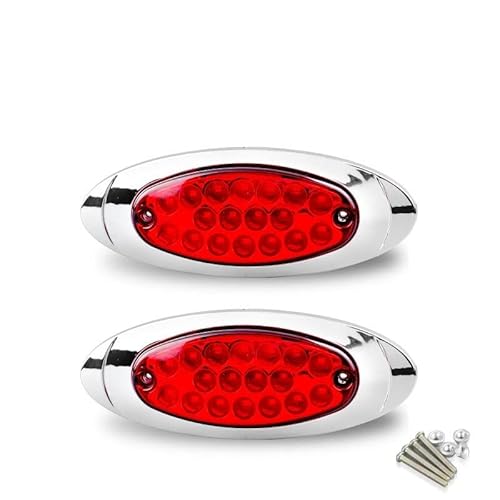 2/4 stücke Heavy Truck Blinker Rücklicht Seitenmarkierungsanzeige Licht 12 V 24 V Rot Gelb Umriss Nebelscheinwerfer Tag Lichter(2pcs Red) von Voirrow