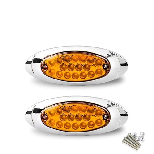 2/4 stücke Heavy Truck Blinker Rücklicht Seitenmarkierungsanzeige Licht 12 V 24 V Rot Gelb Umriss Nebelscheinwerfer Tag Lichter(2pcs Yellow) von Voirrow