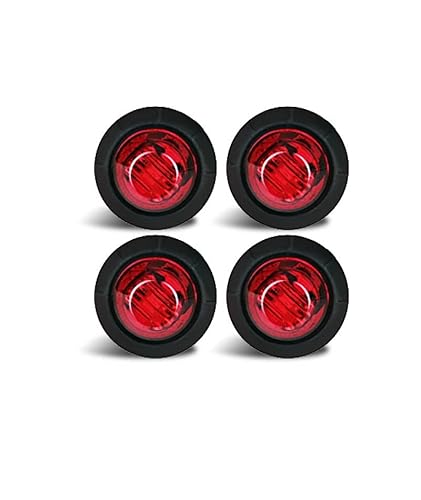 4/10 stücke Universal Seitenmarkierungsanzeige for 12 V 24 V Lkw Anhänger Lkw Rücklicht Versiegelt Bernstein Umrissleuchten Kugel Licht(4PCS Red) von Voirrow