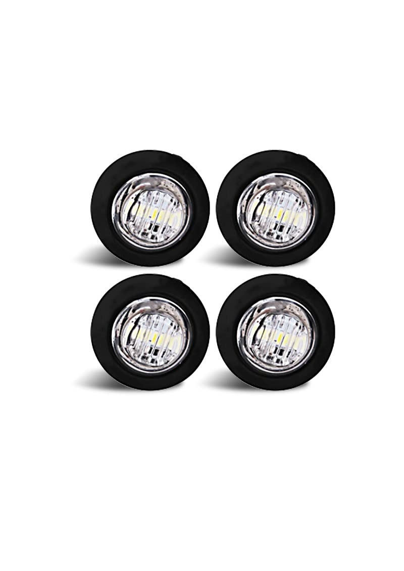 4/10 stücke Universal Seitenmarkierungsanzeige for 12 V 24 V Lkw Anhänger Lkw Rücklicht Versiegelt Bernstein Umrissleuchten Kugel Licht(4PCS White) von Voirrow