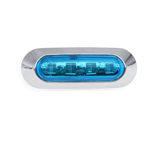 Voirrow 1pc 12V / 24V LKW Wasserdichte Seitenmarkierungsleuchte Seitenlicht Blinkerleuchte Van Caravan LKW Anhänger Umrissleuchte(Small Size Blue) von Voirrow