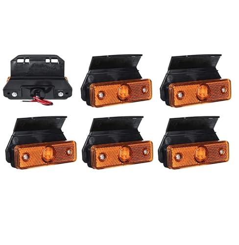 Voirrow 5/10 STÜCKE 12/24 V Auto Lkw Seitenmarkierungsleuchte Bernstein Blinkerleuchte Schwanz Kontrollleuchte for Anhänger Bus Lkw Boot Wohnwagen(5PCS) von Voirrow