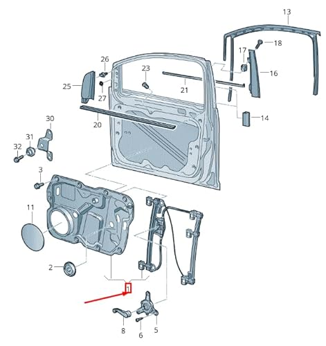 Passend für Fensterheber für VW CADDY 2K MK3 Tür vorne rechts Linkslenker 2K1837730L von Volkswagen