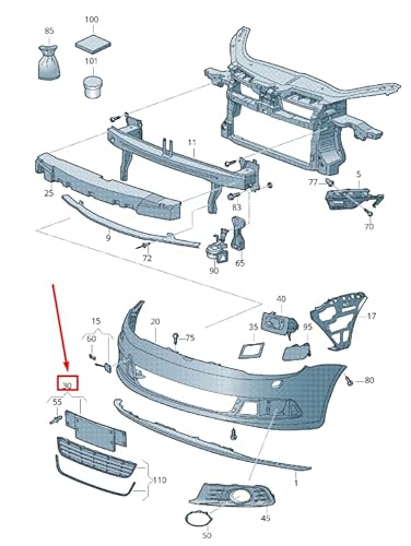 Passend für Kennzeichenhalter vorne für VW EOS 1F, 1Q0807285G9B9 von Volkswagen