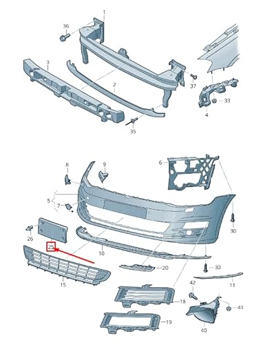 Passend für Kennzeichenhalter vorne für VW GOLF VII 5G MK7 5G0807287J9B9 von Volkswagen