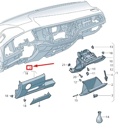 Passend für VOLKSWAGEN T-ROC A11 Untere Abdeckung für Armaturenbrett, Linkslenkung 2GA85836582V von Volkswagen