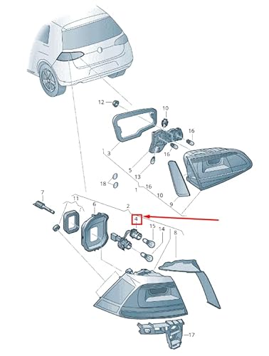 Passend für VW GOLF VII 5G MK7 Rücklichtbirne hinten rechts Träger 5G0945258A von Volkswagen