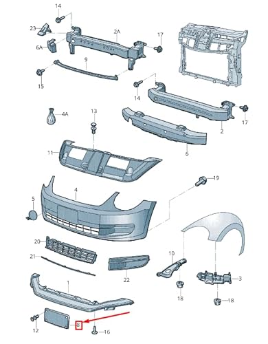 Passend für VW Käfer 5C Kennzeichenhalter vorn 5C5807287E 9B9 5C5807287E9B9 von Volkswagen