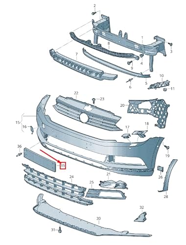 Passend für VW PASSAT B8 3G Kennzeichenhalter vorn 3G0807285F9B9 von Volkswagen