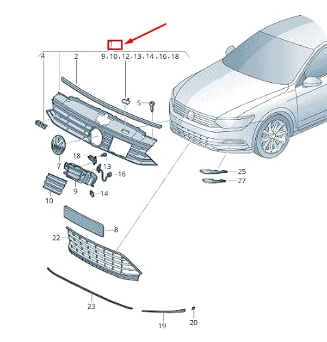 Passend für VW PASSAT B8 3G Kühlergrill 3G0853651GBKZ 3G0853651G BKZ von Volkswagen