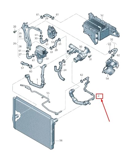 Passend für VW PASSAT B8 3G Kühlmittelschlauch mit Schnellverschluss 3Q0122101BD von Volkswagen