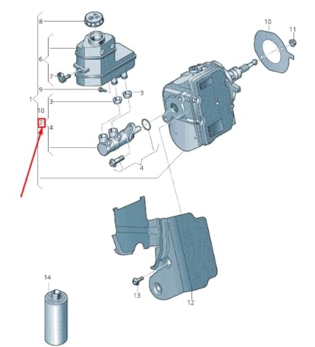 Passend für VW PASSAT B8 3G Tandem Hauptbremszylinder 5QE611015AH von Volkswagen