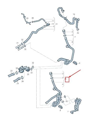 Passend für VW SHARAN 7N Motorkühlmittelschlauch 7N0121156AN von Volkswagen