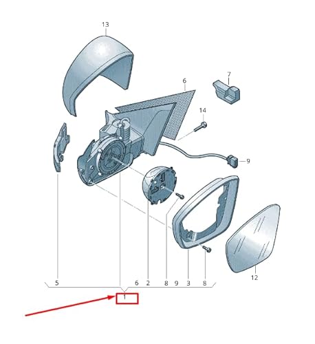 Passend für VW T-CROSS C1 Außenspiegel vorne rechts LHD 2GM857508AE9B9 von Volkswagen